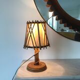 Rattan bedside lamp
