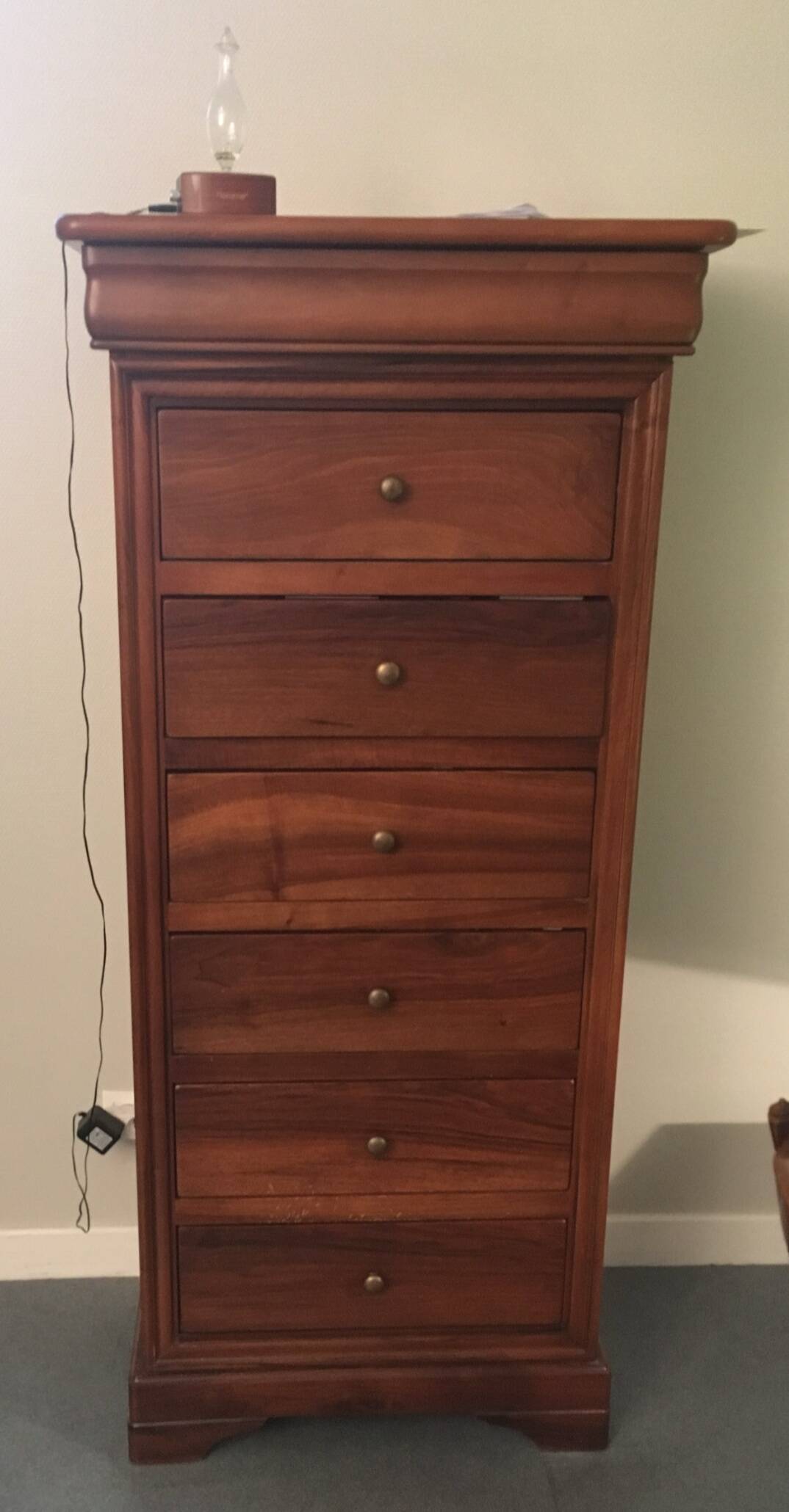 Solid walnut chest of drawers