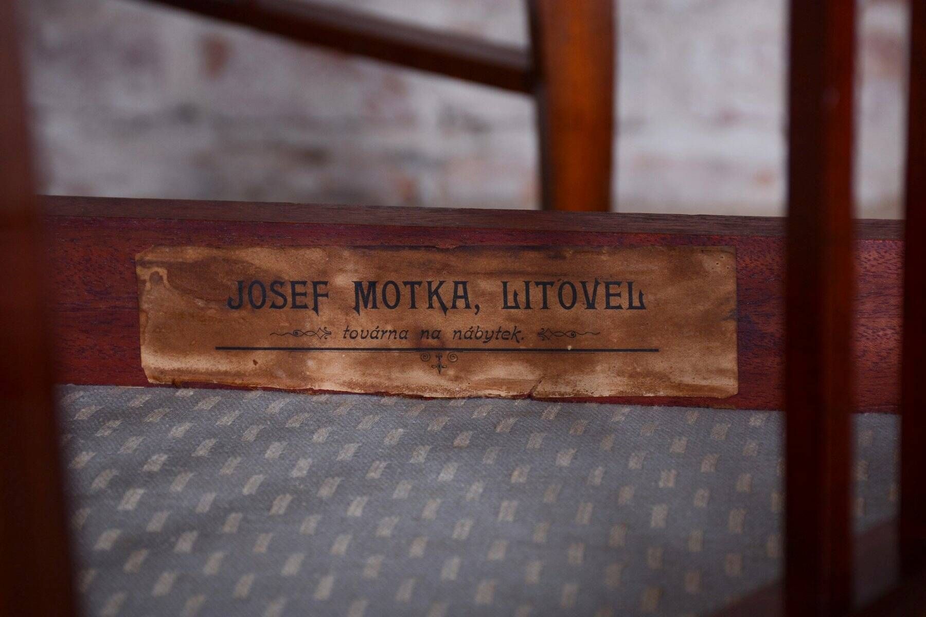 Czech Art Deco Dining Table and Chairs by J. Kotěra for Josef Motka - Litovel, 1900s, Set of 4