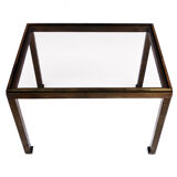 Pair of tables in golden brass