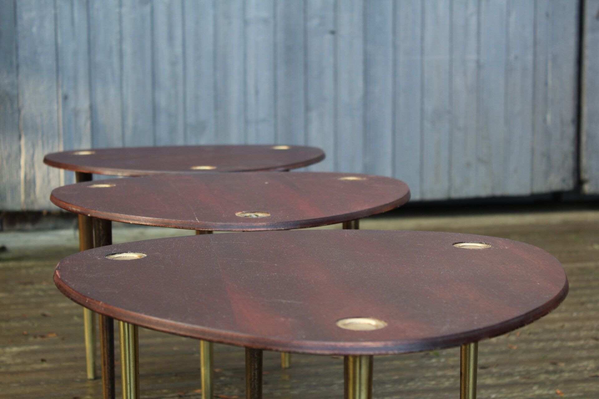 Nesting tables partroy de Pierre Cruege edition forms 1955