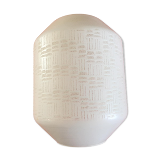 Transparent opaque glass globe with grid patterns