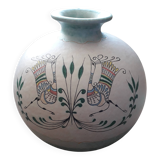 Round vase in Italian ceramic signed