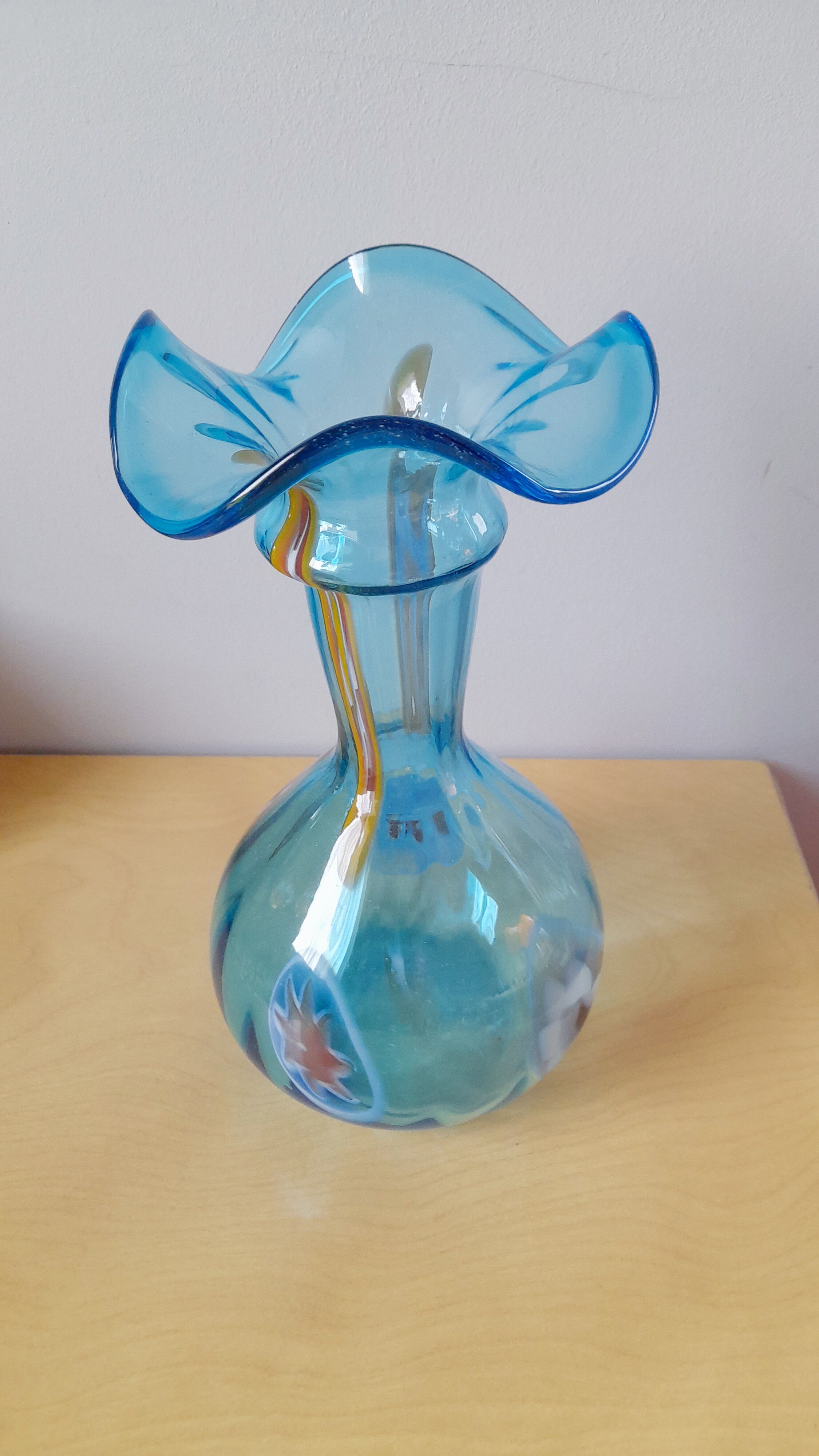 Millefiori Murano collar vase