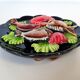 Flat wall plate ceramic Vallauris. Fish, crab, shellfish