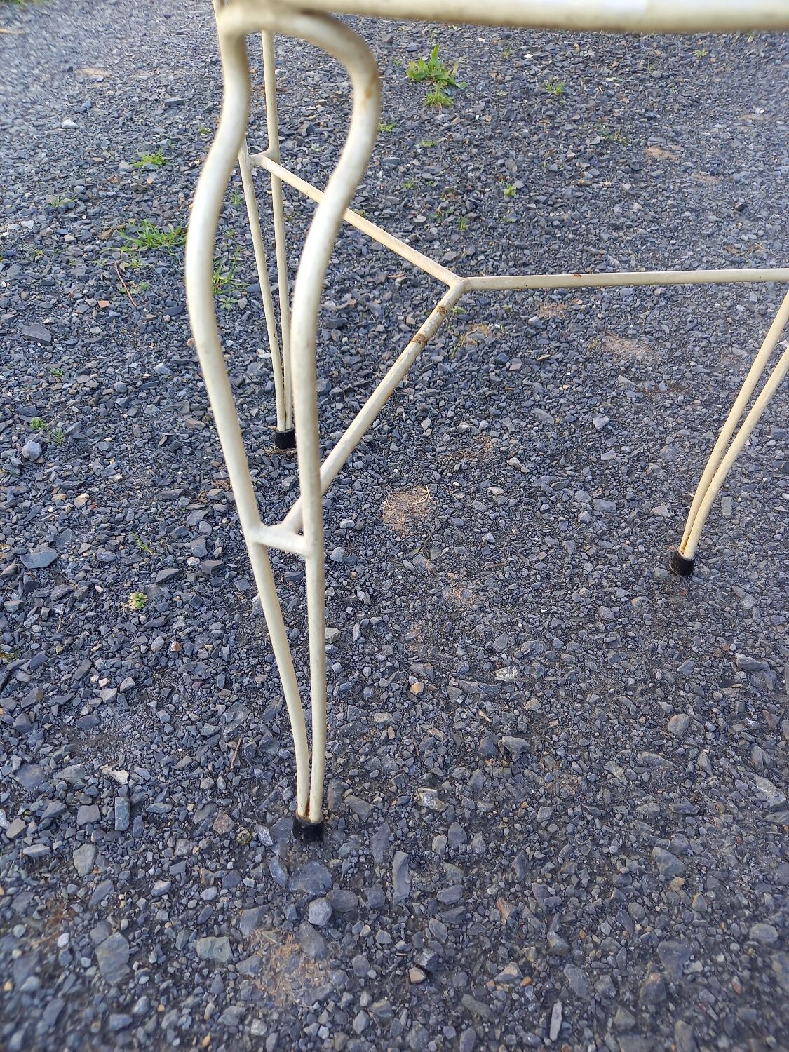 Vintage perforated metal coffee table