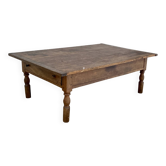 Grande table basse bois rustique à 1 tiroir