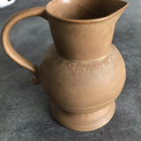 Pichet broc carafe en grès cérame « vieux grès » rhoda beige mat 17 cm