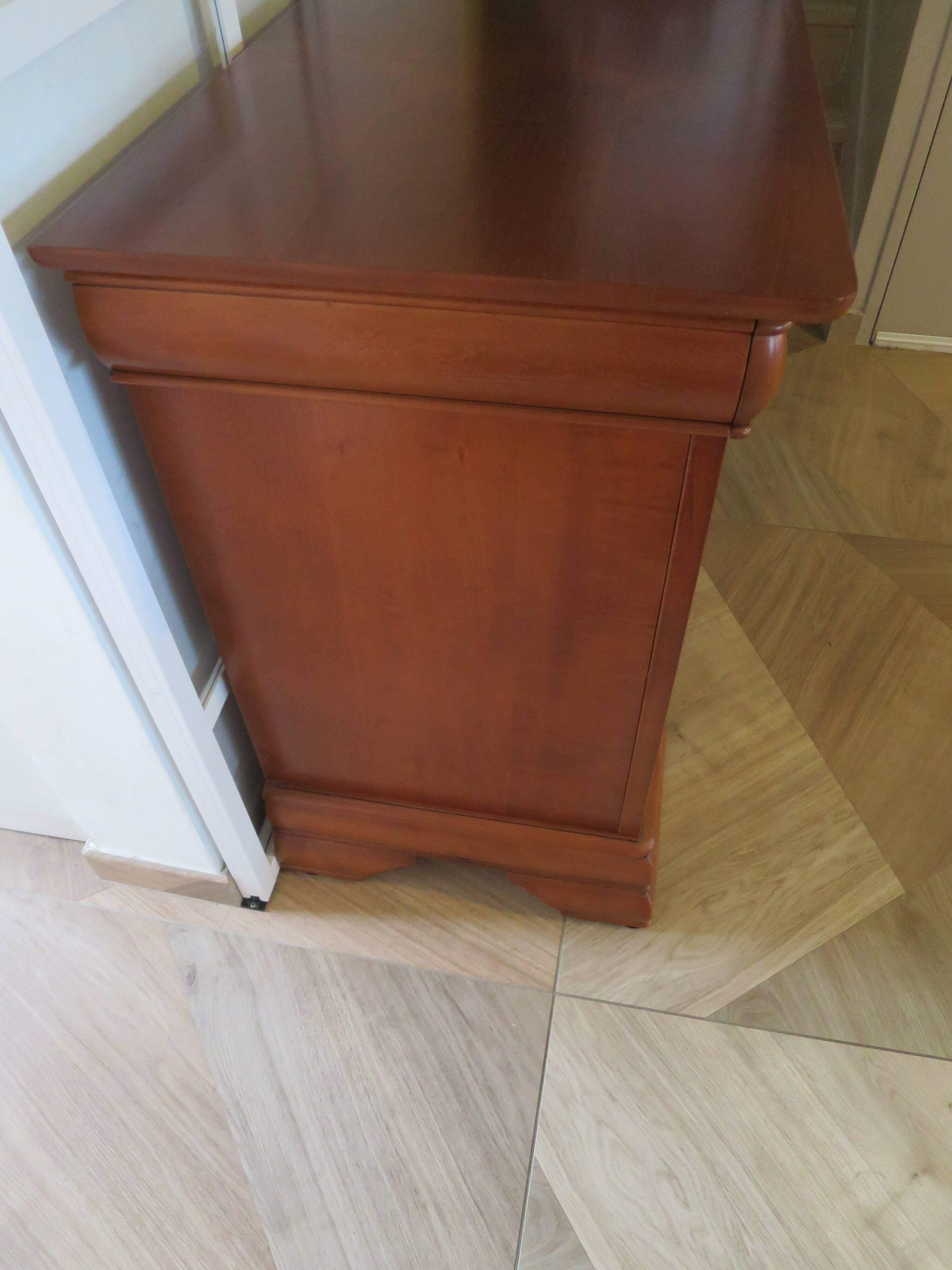 Chest of drawers in solid cherry wood with a curved top - Louis Philippe style - 4 drawers