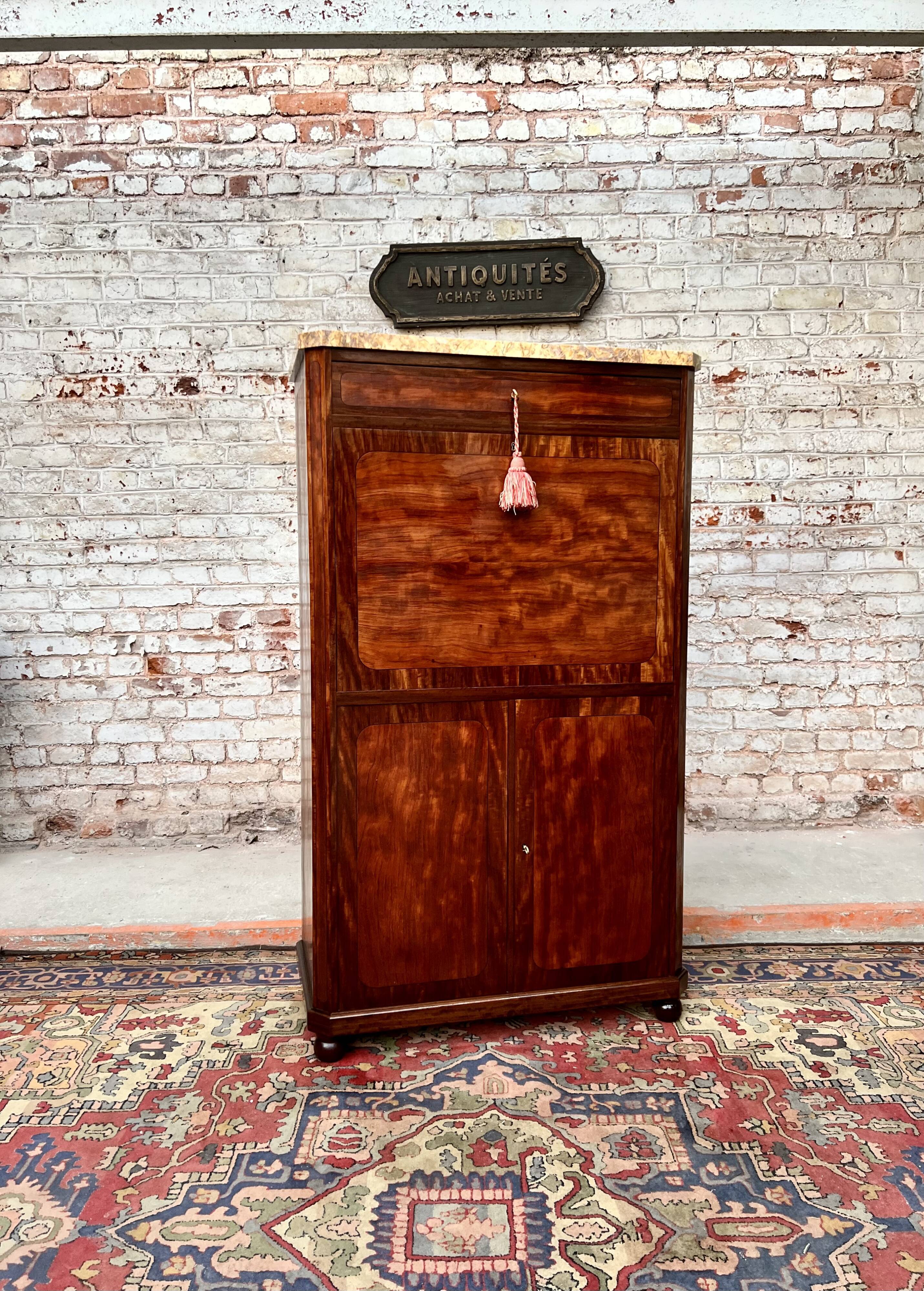 Lady secretary speckled mahogany style Louis XVI XIX th century