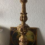 Picnic candle in old gilded wood