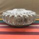 Round ceiling lamp large model moulded glass - vintage metal base