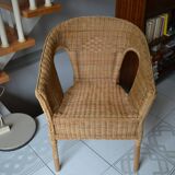 Vintage rattan armchair 60s