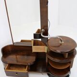 1930s art deco toilet cabinet with mirror in walnut, czechoslovakia