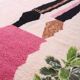 Traditional coloured beni ourain rug, size 1.5/2.5 m.