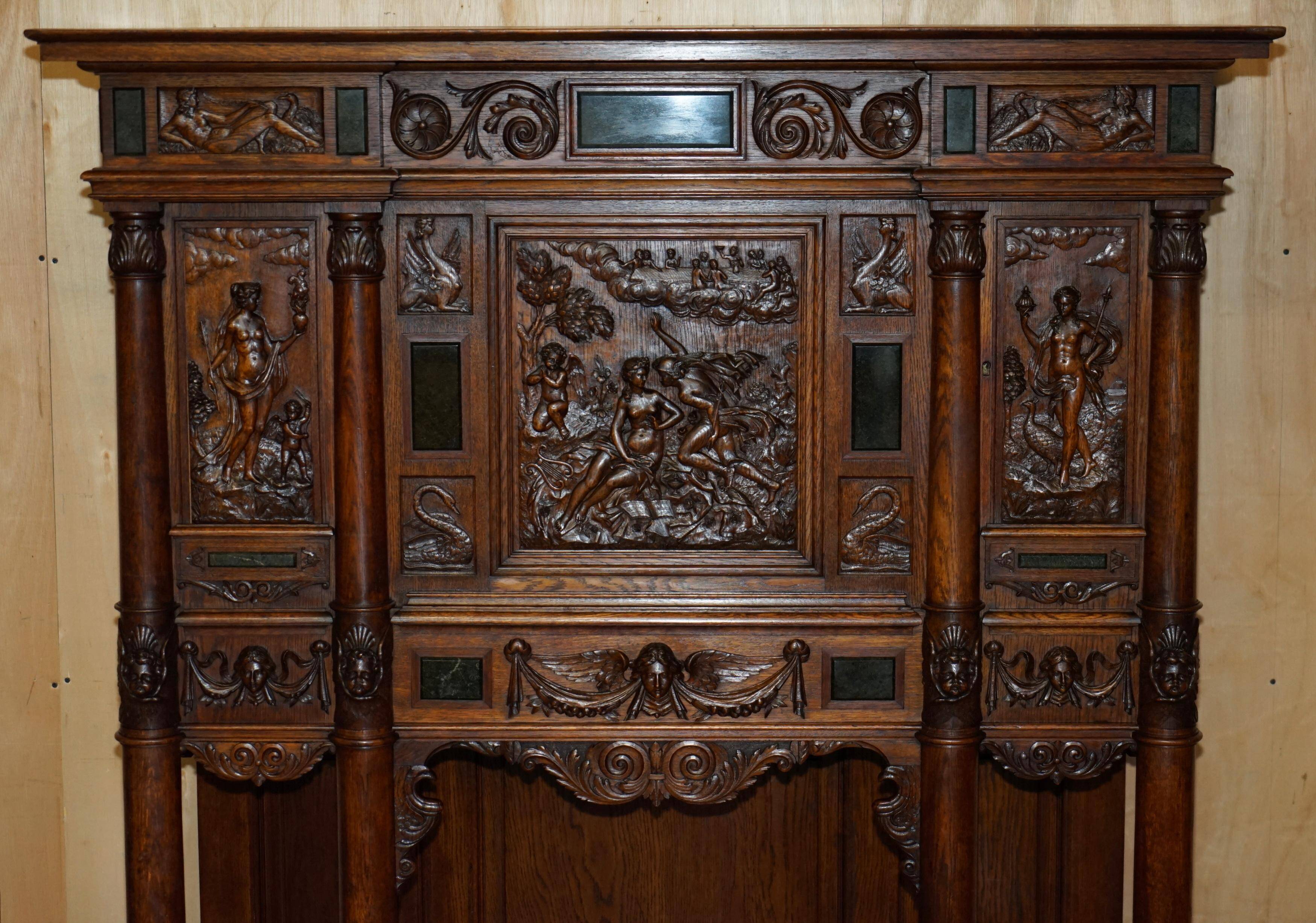 Louis XIII Revival wardrobe in walnut and marble