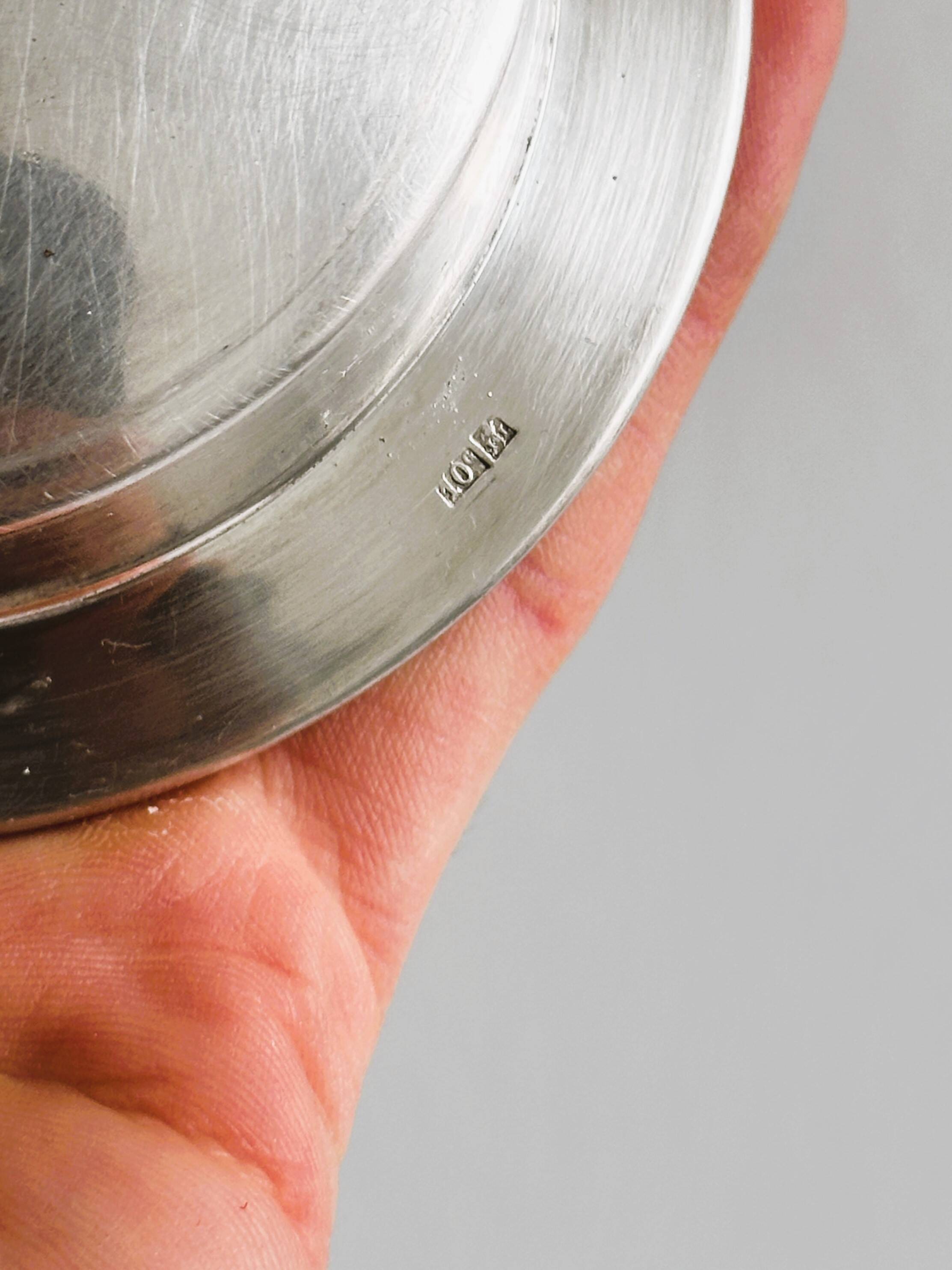 Coquillor silver metal butter dish