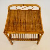 Table d'appoint en rotin, Italie années 60