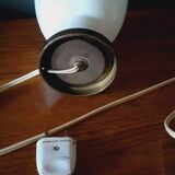 Vintage 50s Lamp Base in White Opaline