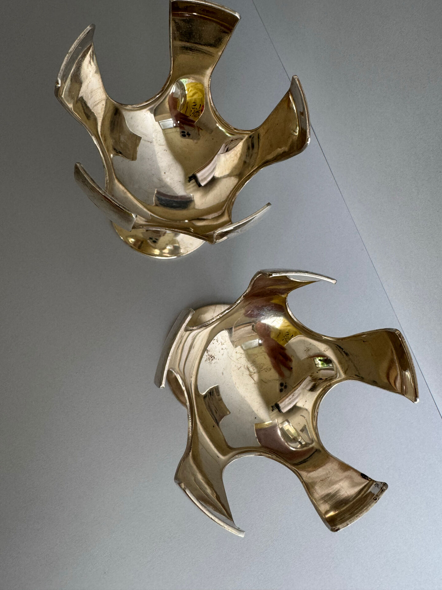 Vintage RARE Pair Of F. Neumann Solinger Silver Plated Fruit Serving D