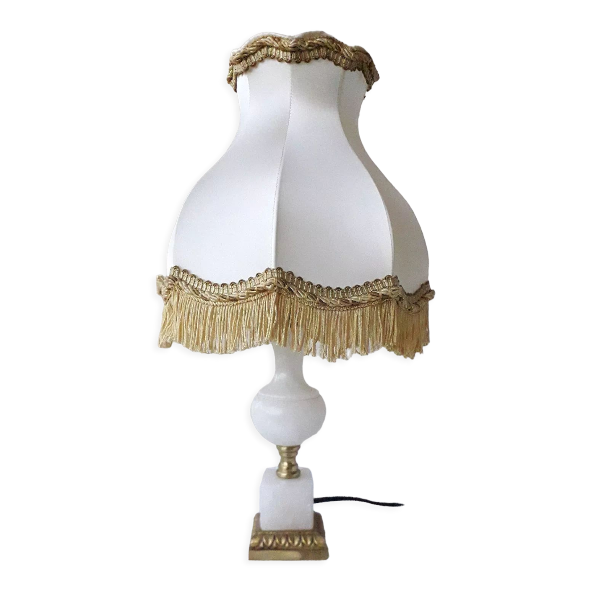 Marble and brass lamp