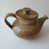 Small teapot in pyrite stoneware ceramic signed NC (Signature to be identified)