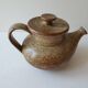 Small teapot in pyrite stoneware ceramic signed NC (Signature to be identified)