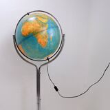 Illuminated geoscope globe on a chrome stand, Italy circa 1980