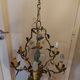 Chandelier cage décor birds and flowers in Meissen porcelain
