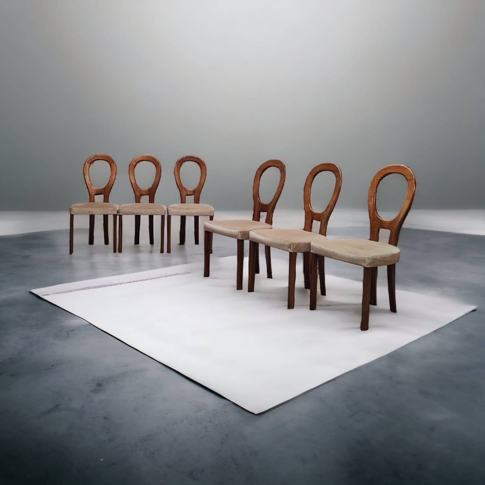 Zes Mid Century eettafel stoelen