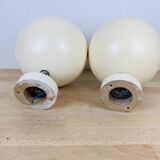 Pair of adjustable eyeball spotlights, space age style, 70s