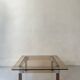 Square coffee table in smoked brown plexiglass and chrome, 1970s design