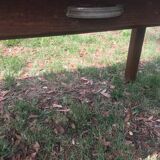 Pine plank top and oak farmhouse table with single drawer 185/96- 74 h