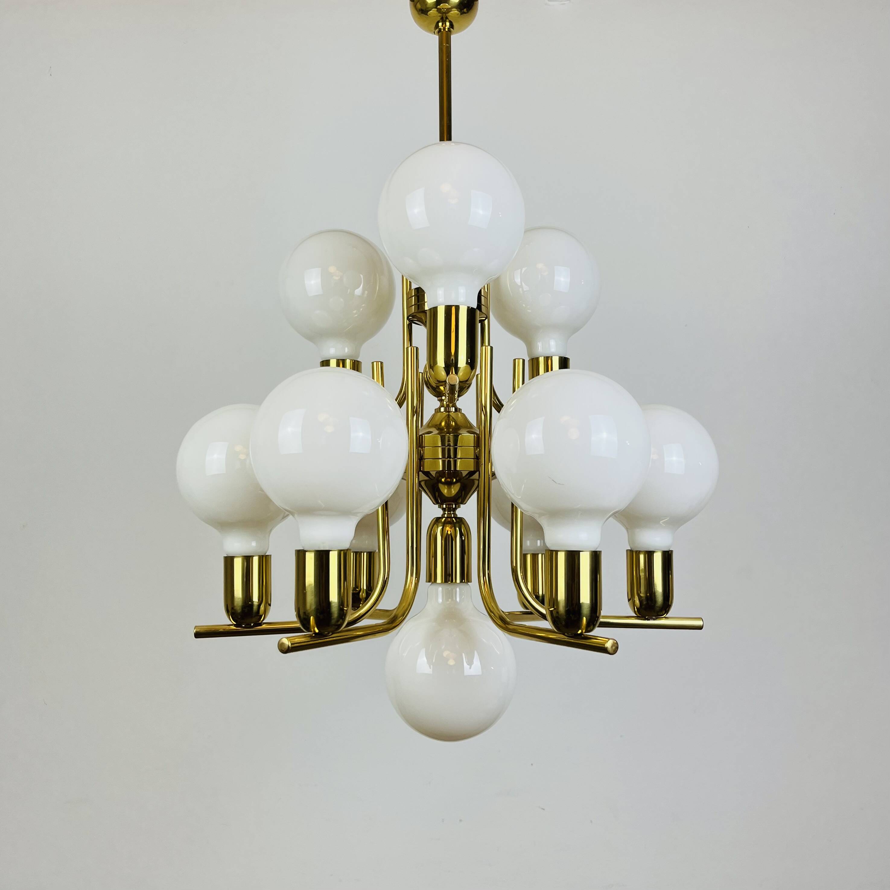 70s Hollywood Regency Gold Pendant Light
