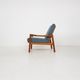 Teak danish modern lounge or armchair in new green fabric, Denmark, 1960s