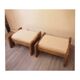 2 vintage Ottoman stools in solid oak