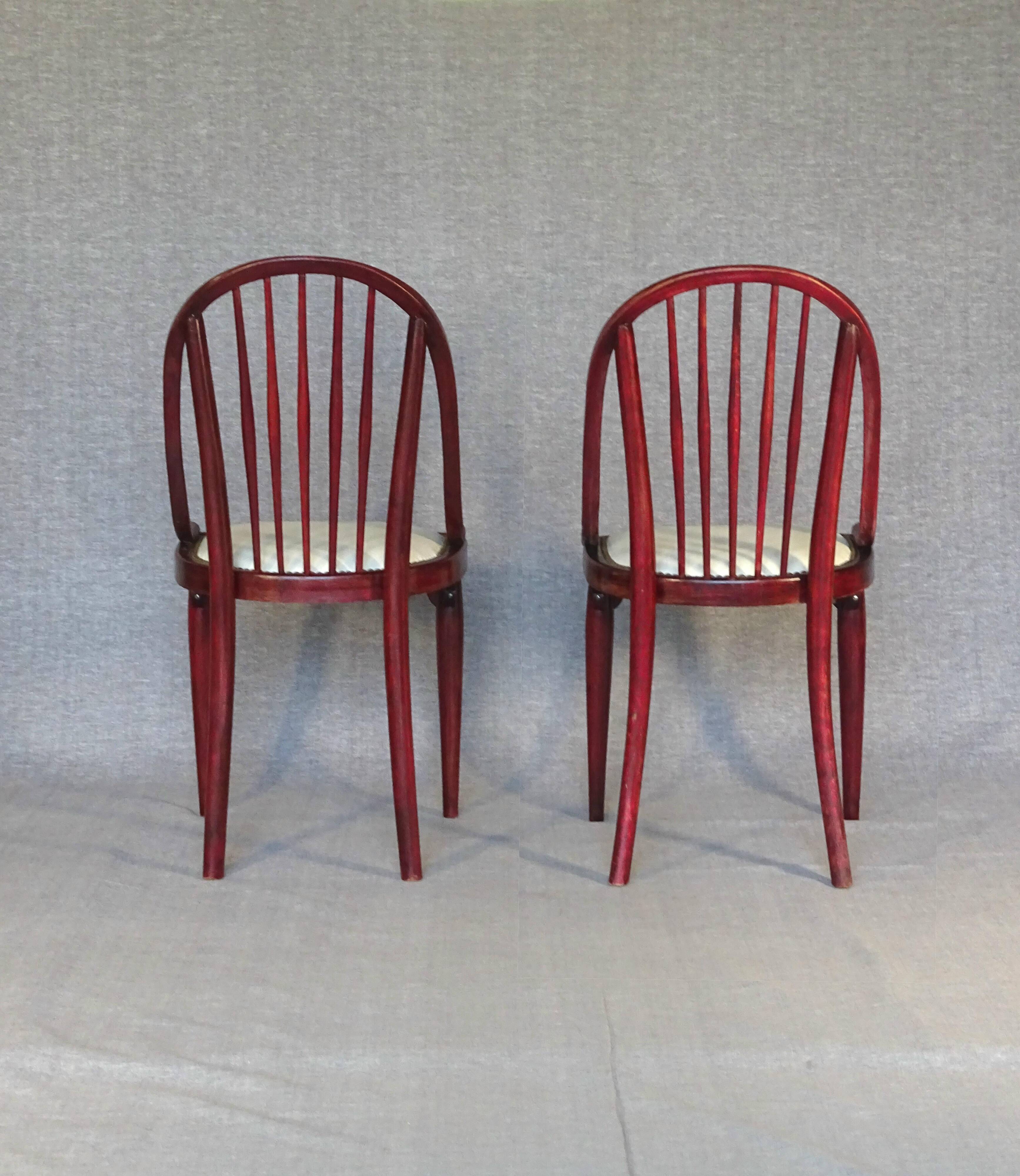 Deux chaises Thonet N ° A846 - Otto Prutscher - 1925 -Assises cuir -