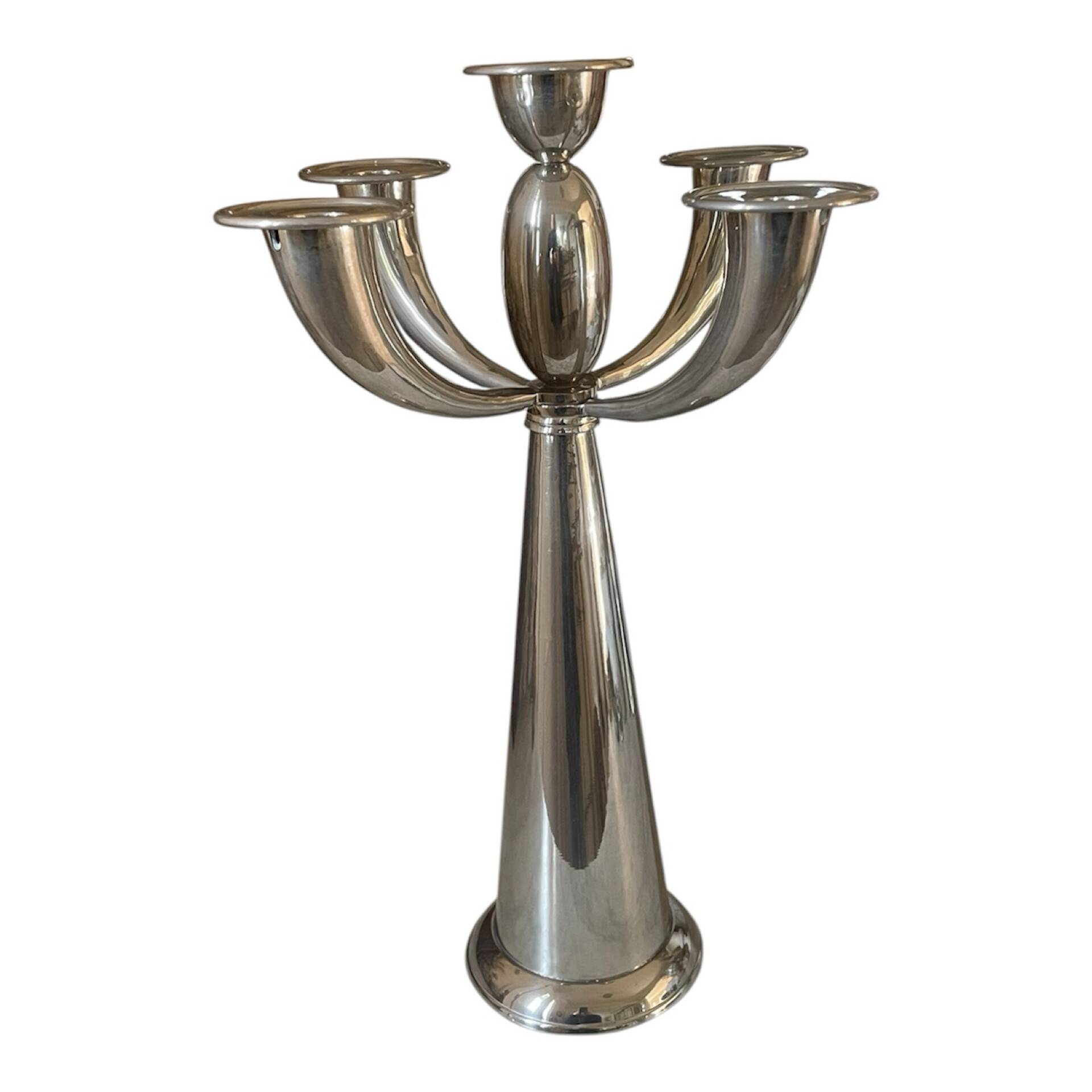 Grand chandelier modulable 5 branches (38 cm) en métal chromé 