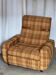 Fauteuil vintage années 70 tweed beige orange marron