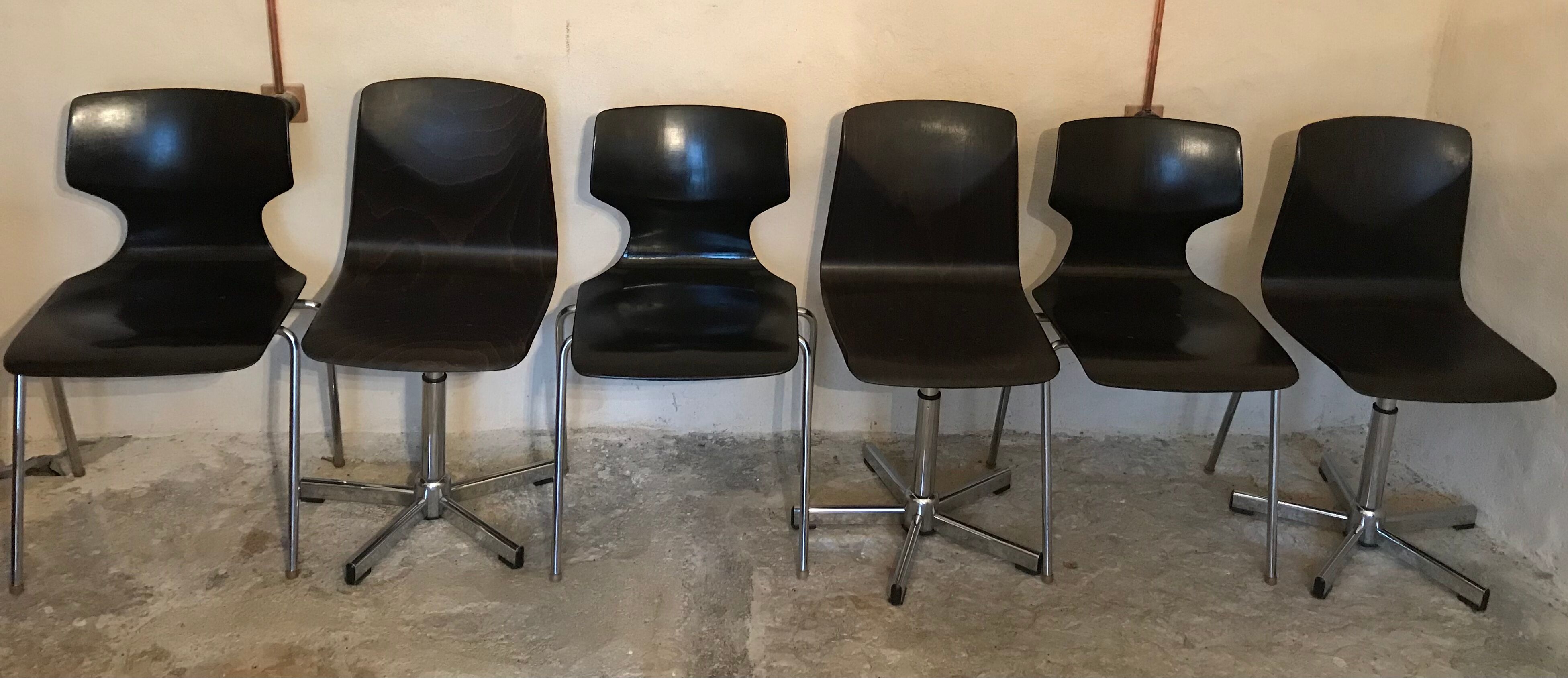 Lot of six vintage chairs Pagholz-Flàtotto