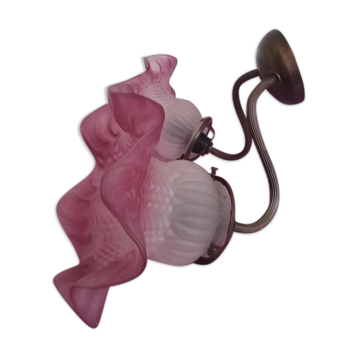 tulip art deco frosted glass wall sconce