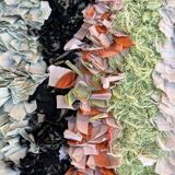 Colorful Boucherouite Moroccan rug - 89 x 202 cm