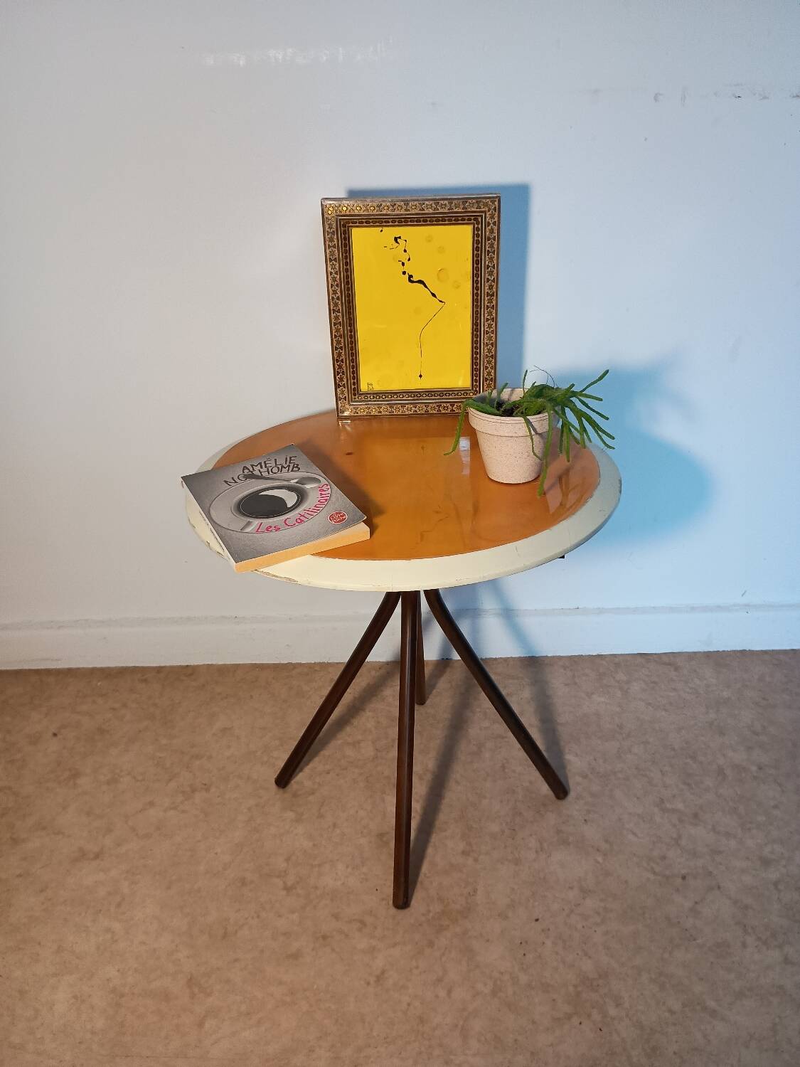 Side table with tapered legs