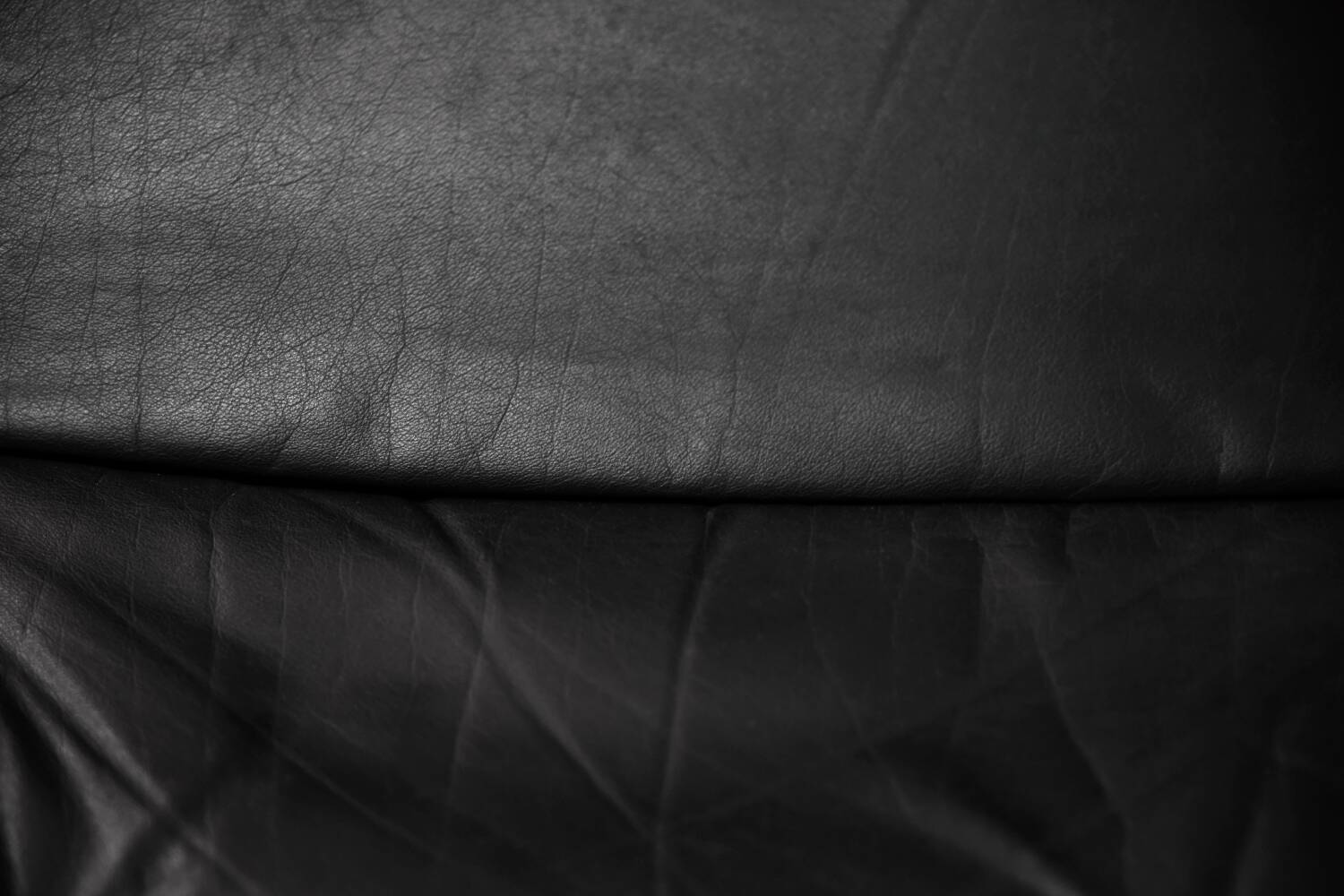 Vintage Mid-Century German Modern Minimalist Leather and Chrome Modular Sofa