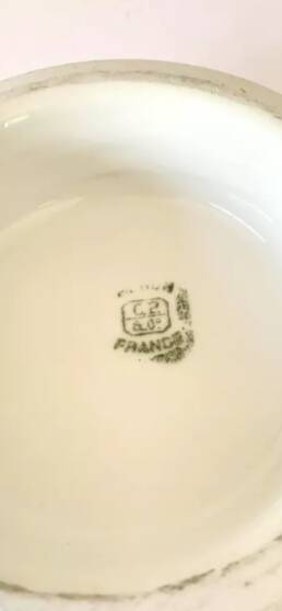 Gustavian style dish, stamped earthenware