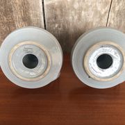 Old pair of hand candlesticks st clément céramique bleue france #a266