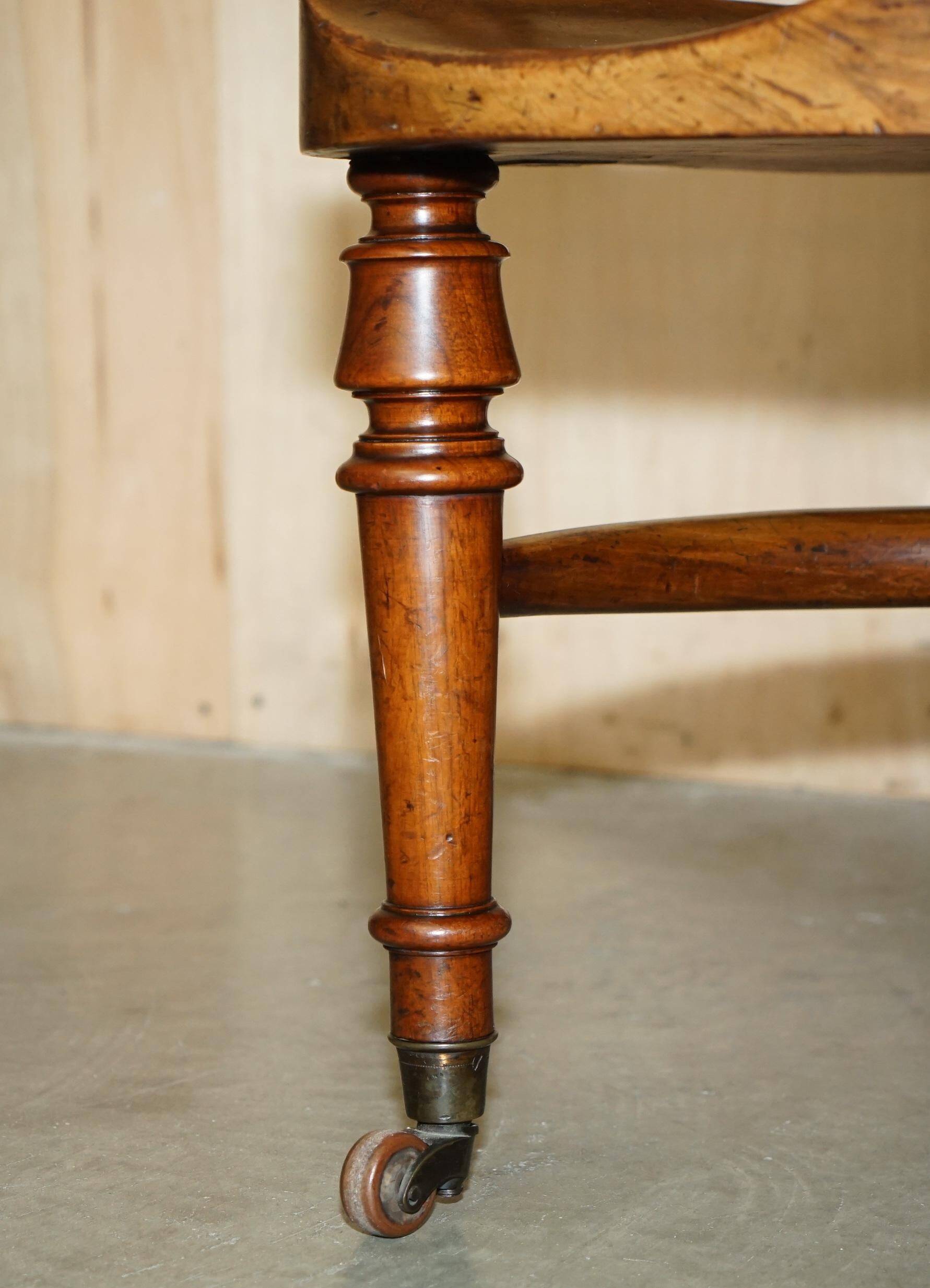Victorian captain's chair in mahogany and leather