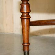 Chaise de capitaine victorienne en acajou et cuir