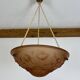 Art Deco floral vase pendant light in molded glass