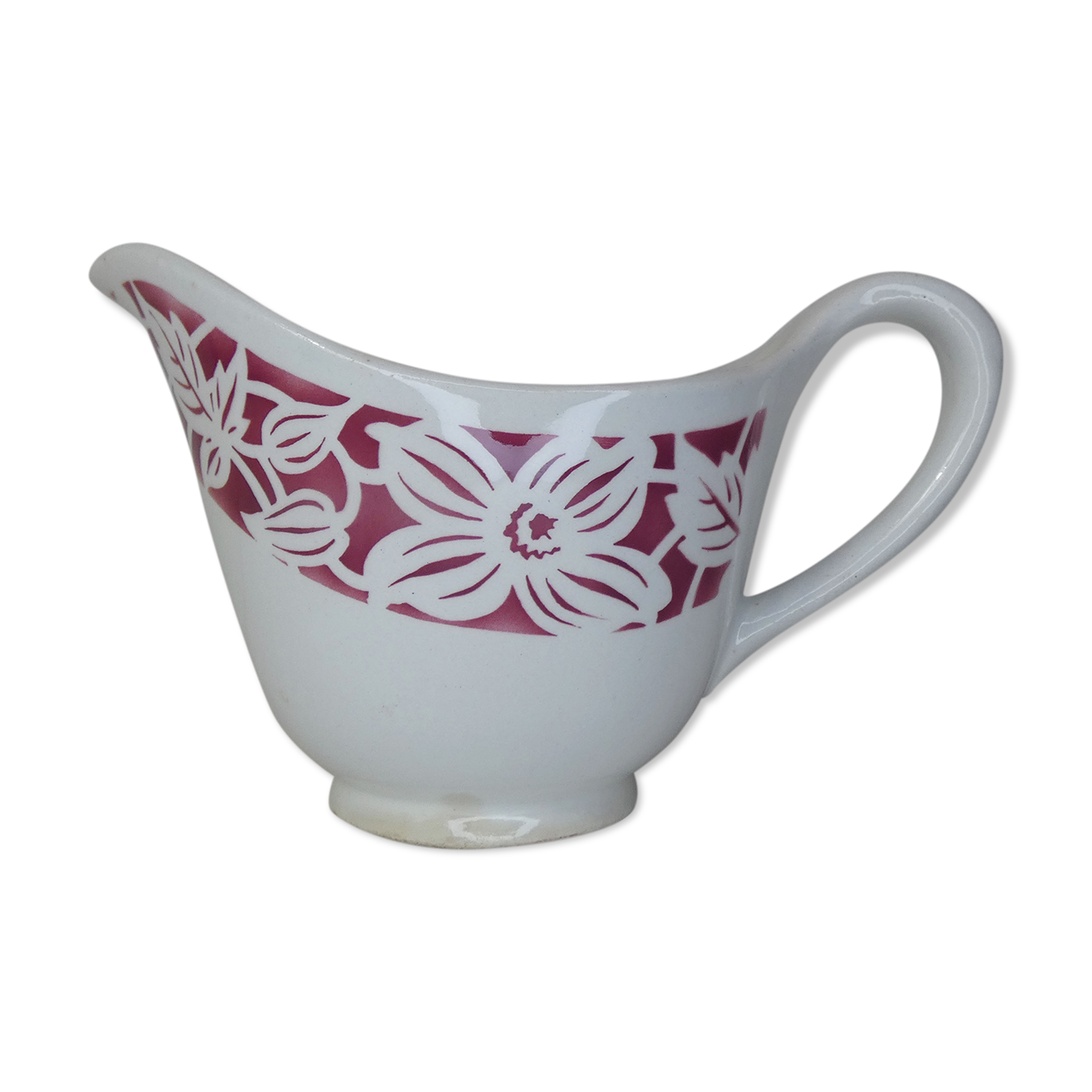 Old creamer milk pot in earthenware of Lunéville